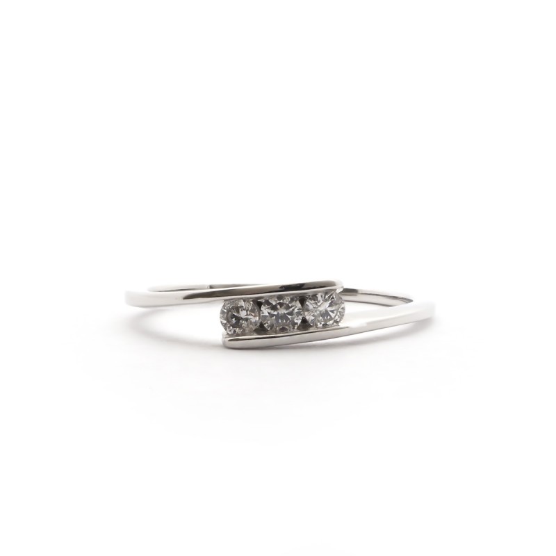 Bague Carador en Or Blanc 750/000 Trilogie diamants