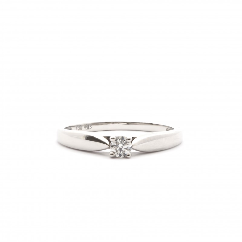 Bague solitaire Carador or blanc 750/000 et diamant 0,1 ct