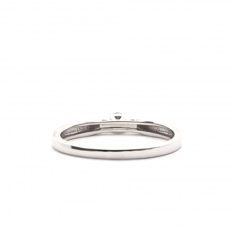 Bague solitaire Carador or blanc 750/000 et diamant 0,1 ct