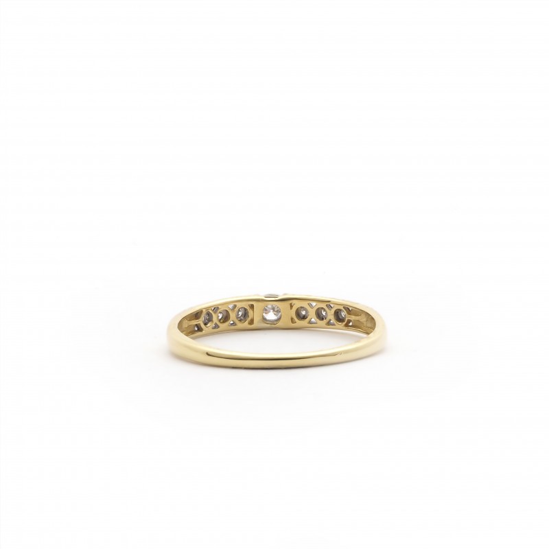 Bague Carador style solitaire accompagné en or jaune 750/000 et diamants