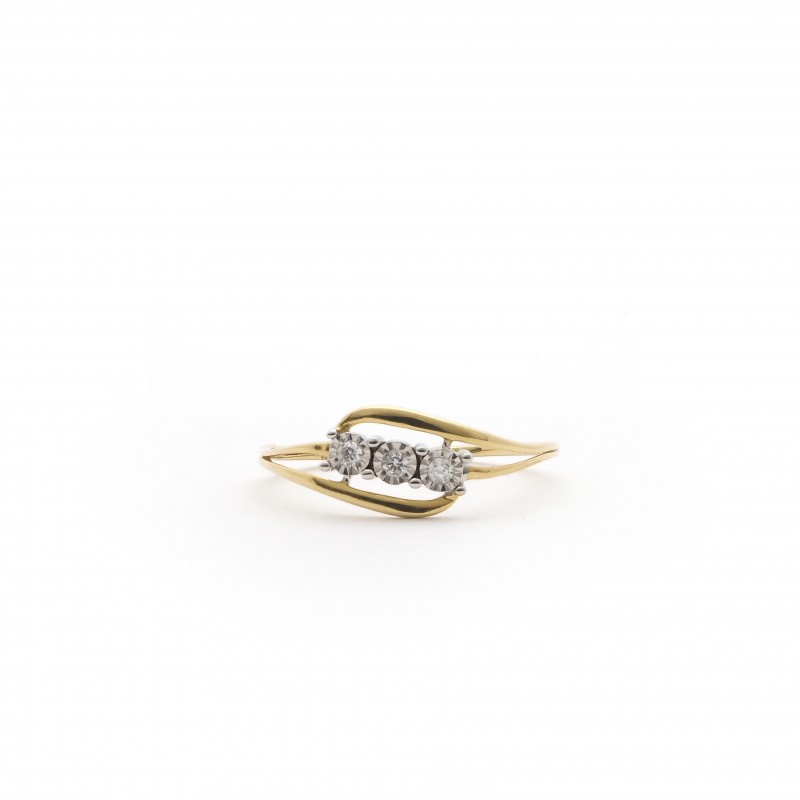 Bague Carador trilogie fantaisie or jaune 750/000, diamant 0,04 cts