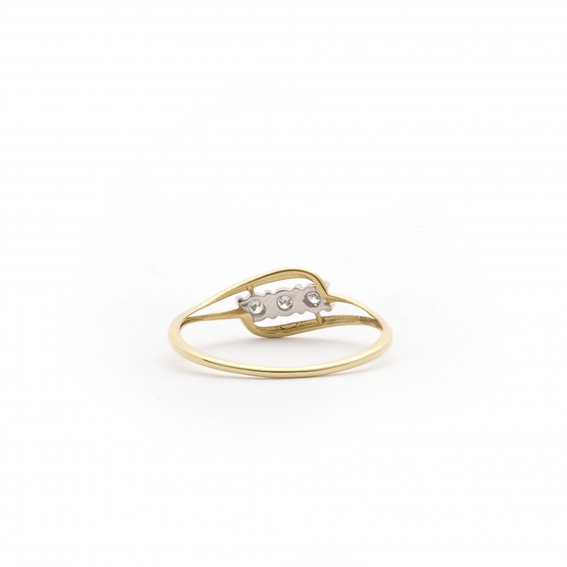 Bague Carador trilogie fantaisie or jaune 750/000, diamant 0,04 cts