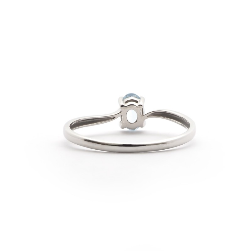 Bague Femme Aigue Marine en Or 750 Pierre Fine