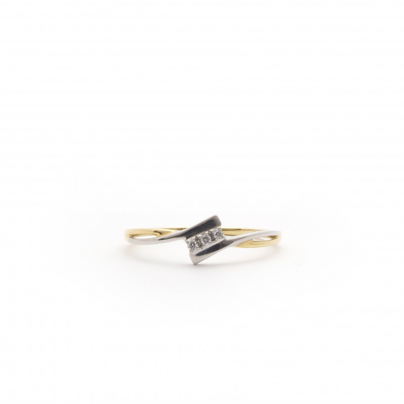 Bague Trilogie Carador en or bicolore 750/000 et diamant