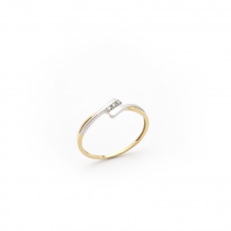 Bague Trilogie Carador en or bicolore 750/000 et diamant