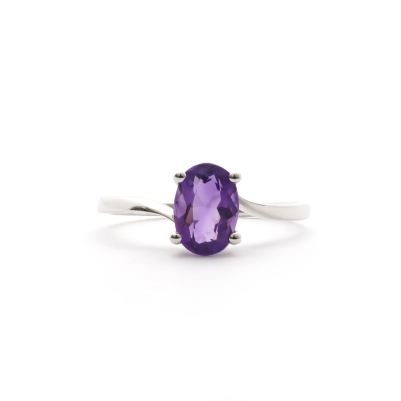 Bague Femme Amethyste Pierre Fine Or 750