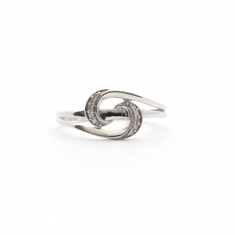 Bague Carador fantaisie or blanc 750/000, diamant 0,04 cts