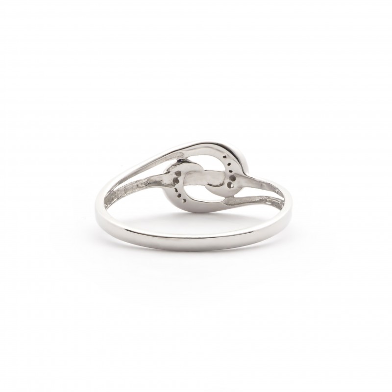 Bague Carador fantaisie or blanc 750/000, diamant 0,04 cts