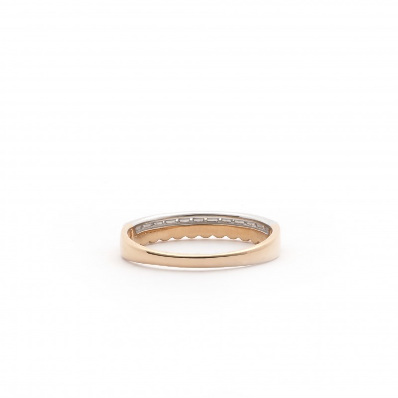 Bague Carador type alliance demi-tour diamant or bicolore 750/000