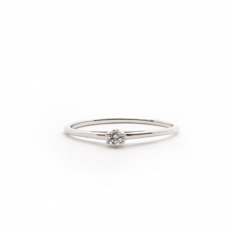 Bague Carador solitaire 6 griffes diamant 0.05 cts en or 750/000