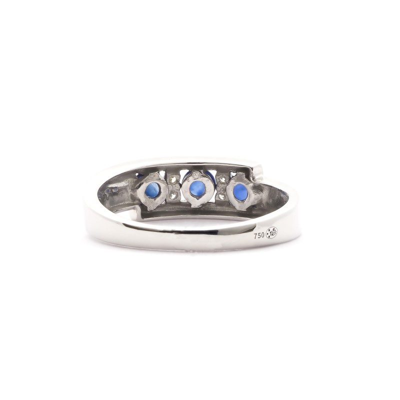 Bague Merveilleuse Carador en or blanc 750/000, Diamant et Saphir