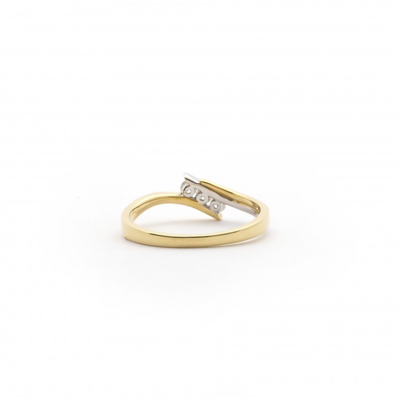 Bague trilogie Carador en or jaune et blanc 750/000 et diamants