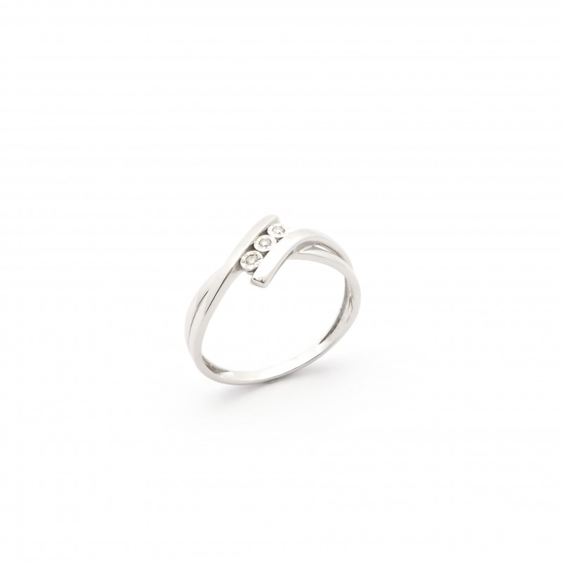 Bague Carador or 750/000 or blanc, trilogie de diamants