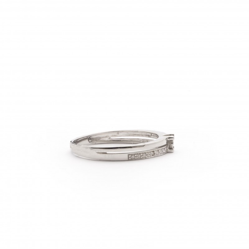 Bague solitaire accompagné Carador en or blanc  750/000 et Diamants