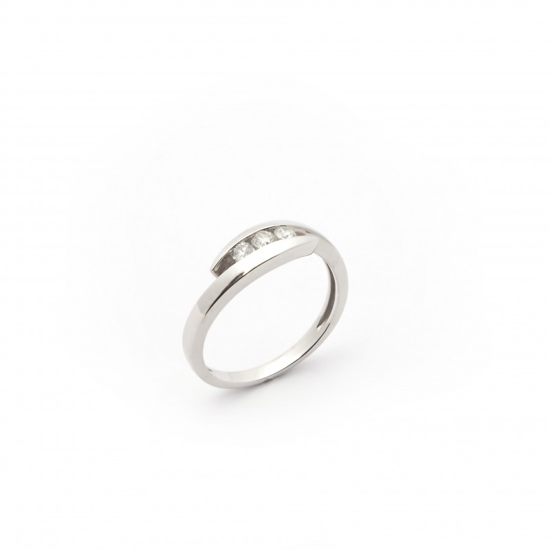 Bague Trilogie exquise Carador en or 750/000 et Diamants