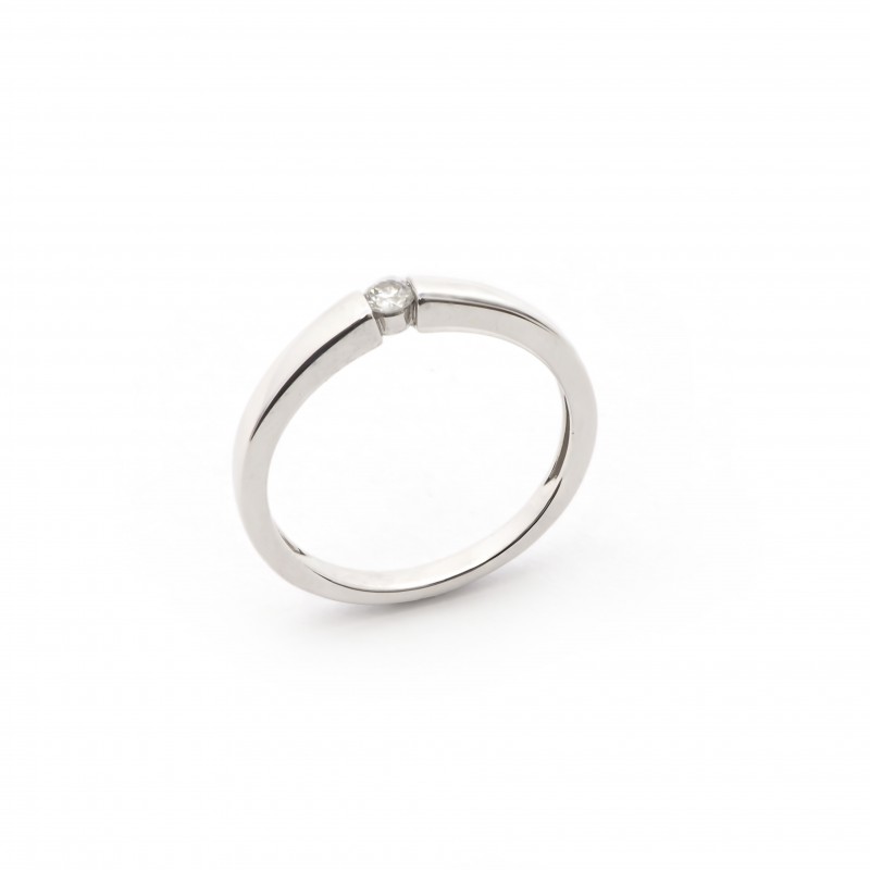 Bague or 750/000 et diamants 0.08 carats