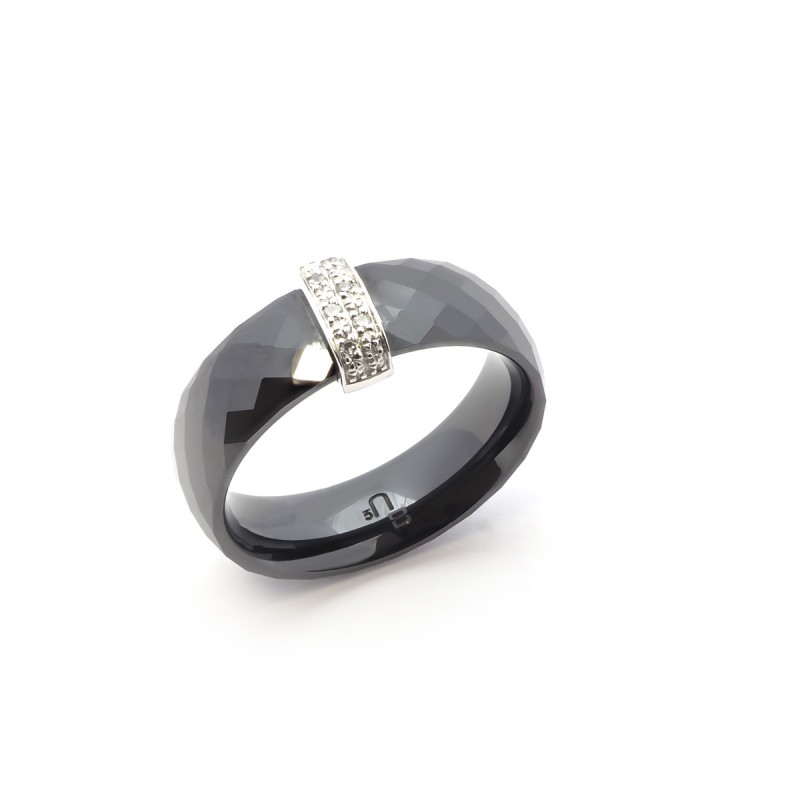 Ultimate Ceramic - Bague OR 375/000, Céramique et Diamant