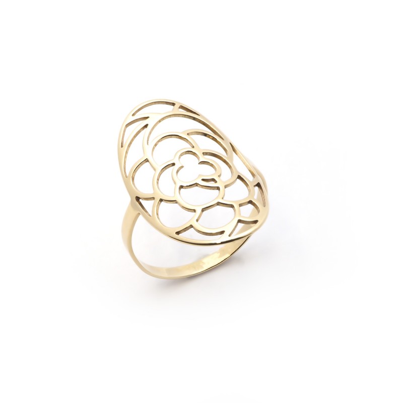 Bague Carador dentelle or jaune 375/000