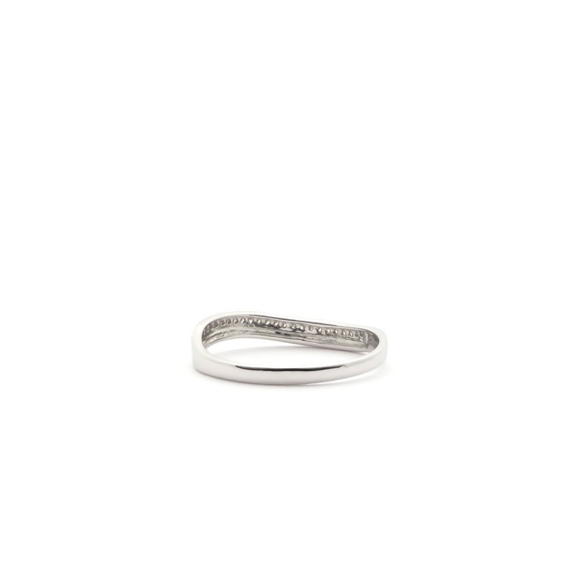 Bague Femme Atelier 17 Ruban vague or blanc 375/000 et diamants
