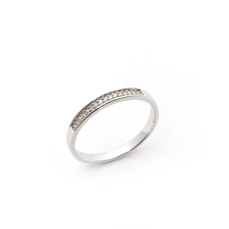 Bague Femme Atelier 17 Ruban large empierré de diamants en or blanc 375/000