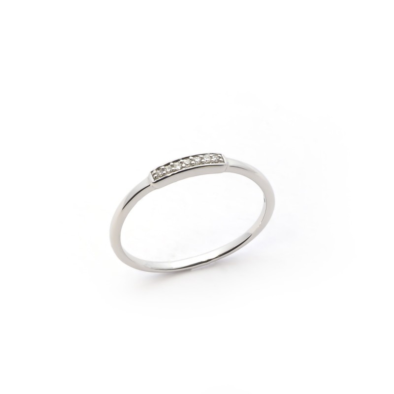 Bague Femme Atelier 17 Ruban small empierré de diamants en or blanc 375/000