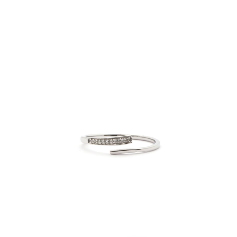 Bague Femme Atelier 17  Ruban petite spirale or blanc 375/000 et diamants