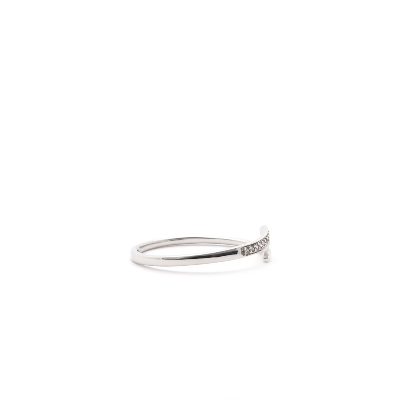 Bague Femme Atelier 17  Ruban petite spirale or blanc 375/000 et diamants