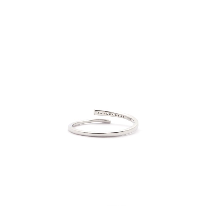 Bague Femme Atelier 17  Ruban petite spirale or blanc 375/000 et diamants
