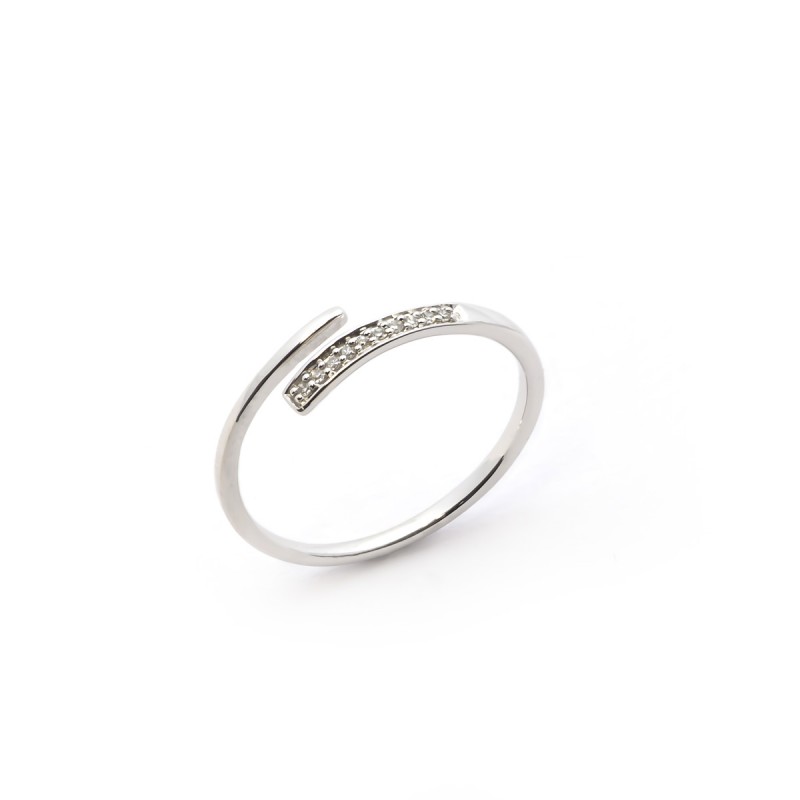 Bague Femme Atelier 17  Ruban petite spirale or blanc 375/000 et diamants