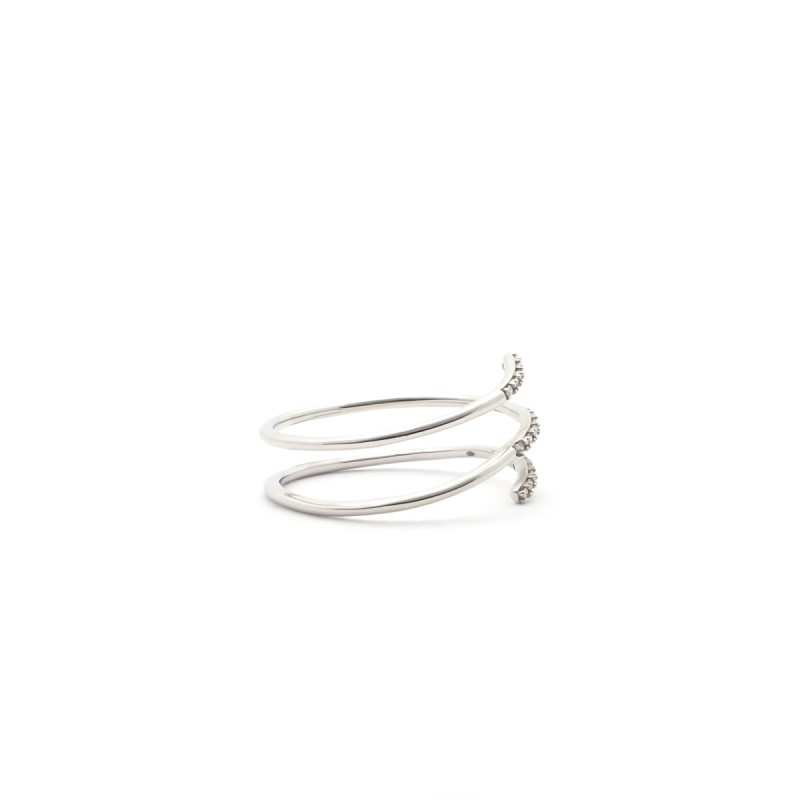 Bague Femme Atelier 17 Ruban Spirale or blanc 375/000 et diamants