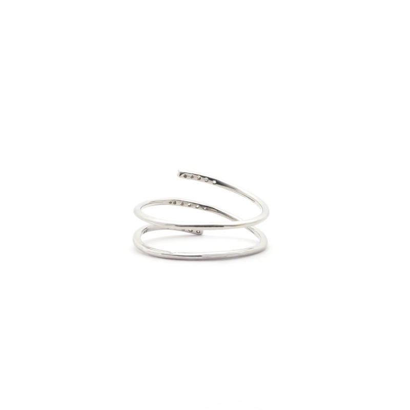 Bague Femme Atelier 17 Ruban Spirale or blanc 375/000 et diamants