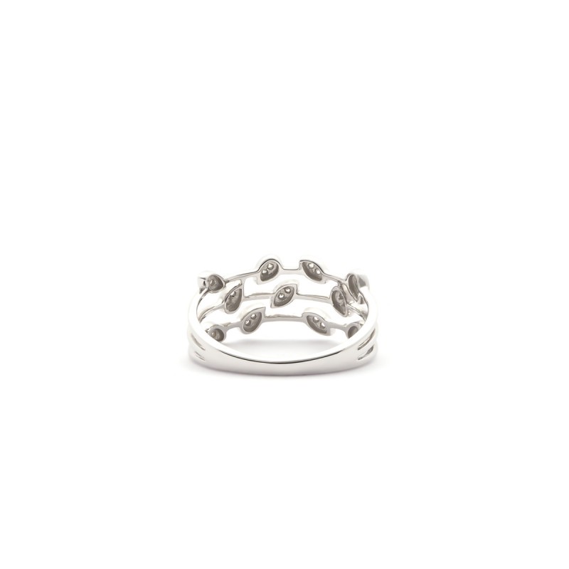 Bague Femme Atelier 17 Pétale multirangs or blanc 375/000 et diamants