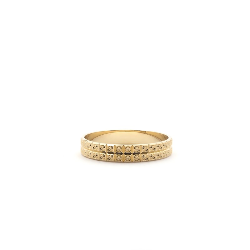 Bague type alliance fantaisie Femme Or Jaune 375