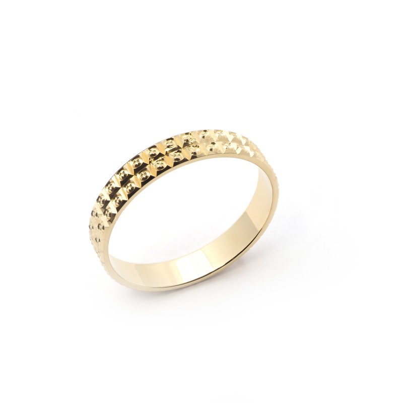 Bague type alliance fantaisie Femme Or Jaune 375