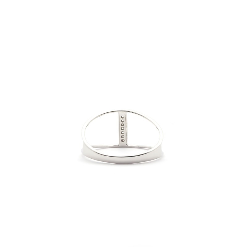 Bague Femme Atelier 17 Ruban une bande or blanc 375/000 et diamants
