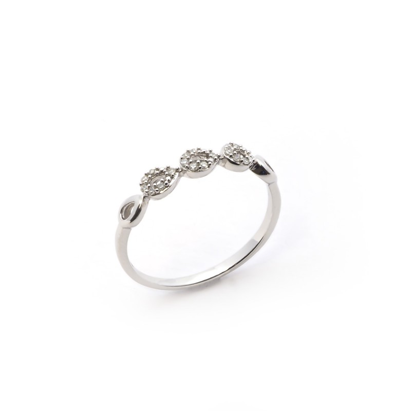 Bague Femme Atelier 17 Pétale multiple or blanc 375/000 et diamants