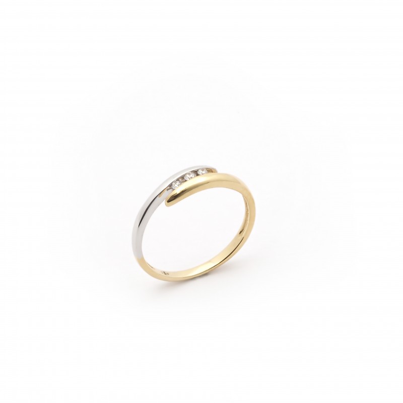 BAGUE TRILOGIE DIAMANTS 0,05 OR BICOLORE