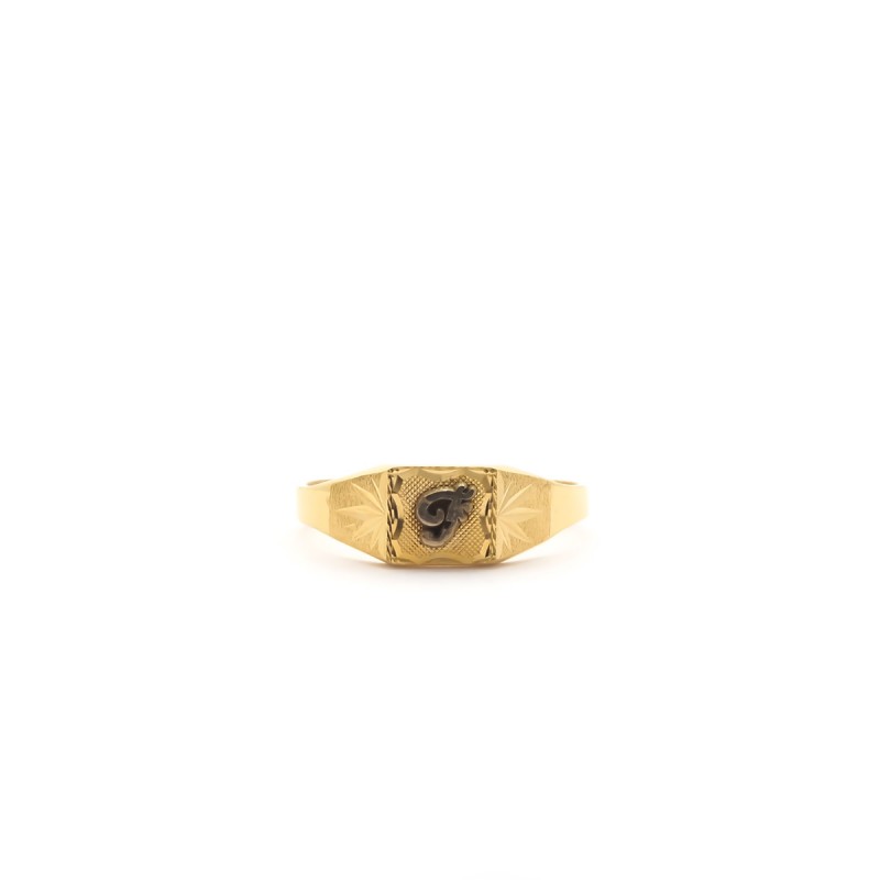 Chevalière Femme en Or Jaune 18K Diamants