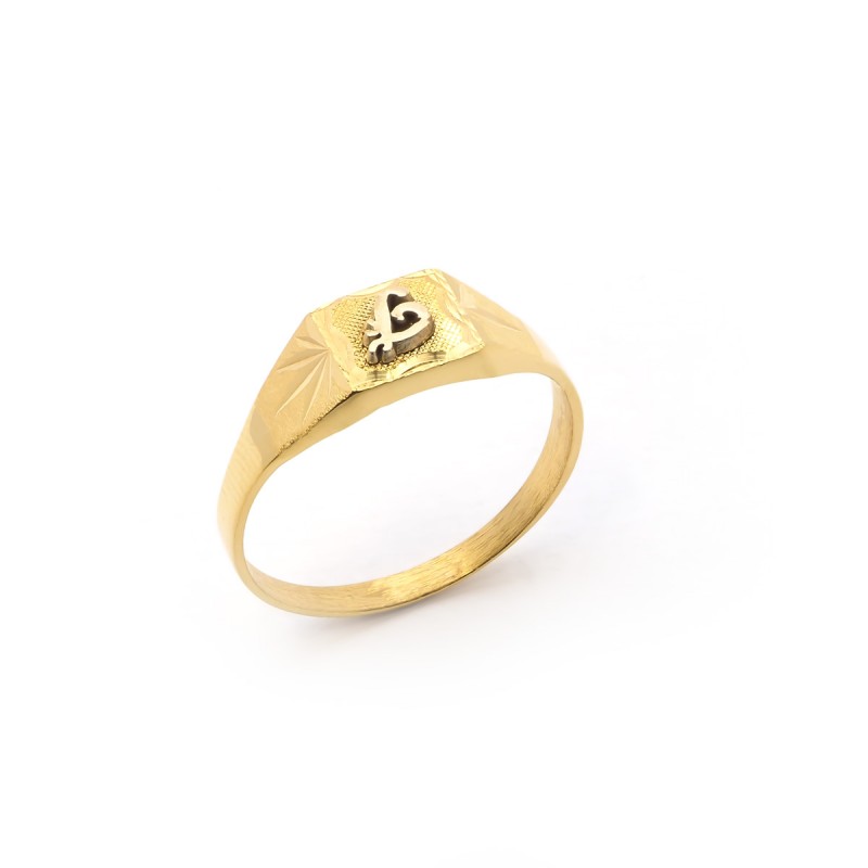Chevalière Femme en Or Jaune 18K Diamants