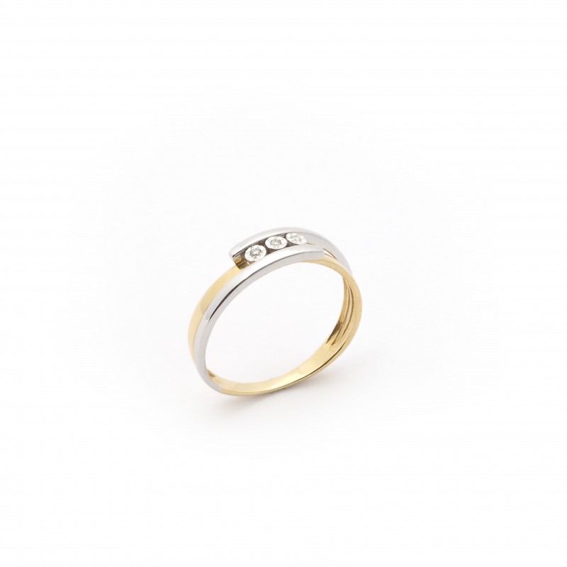 BAGUE DIAMANTS 0.018 BICOLORE OR750