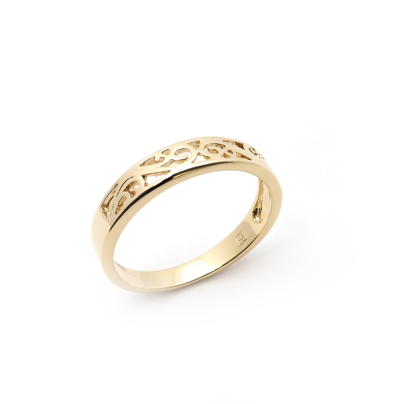 Bague Carador ajourée forme arabesque en plaqué or