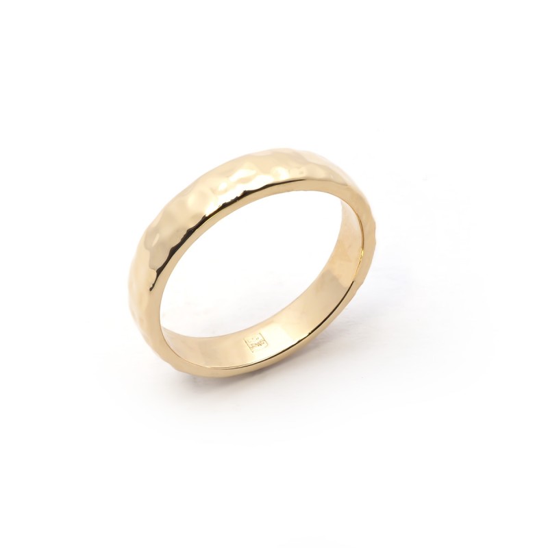 Bague Carador anneau martelé en plaqué or