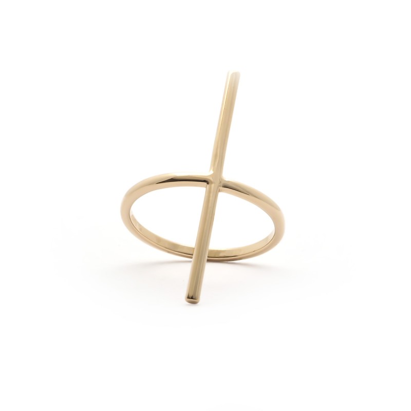 Bague Carador Croix Minimaliste plaqué or 