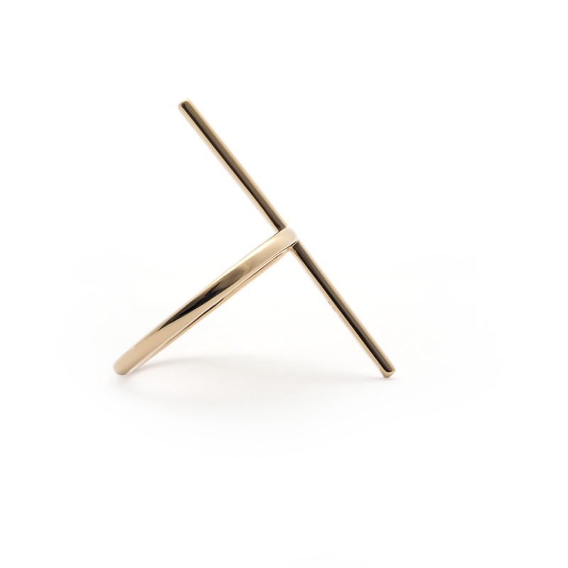 Bague Carador Croix Minimaliste plaqué or 