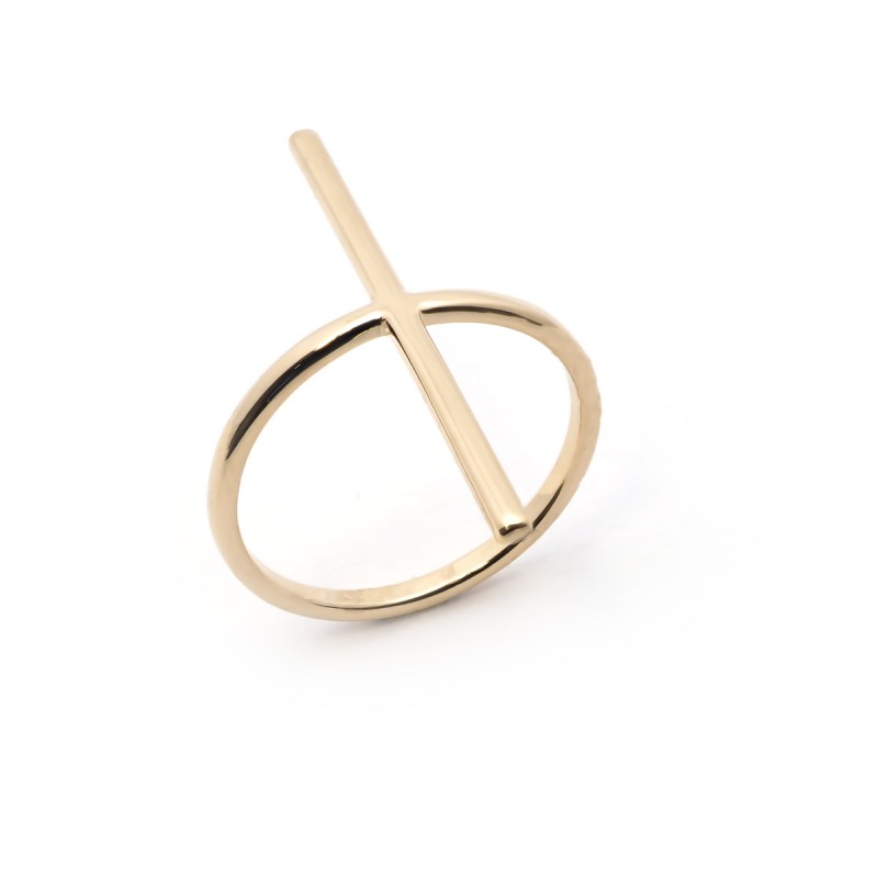 Bague Carador Croix Minimaliste plaqué or 