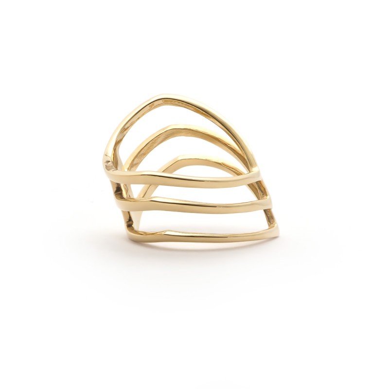 Bague Carador triple anneau V plaqué or