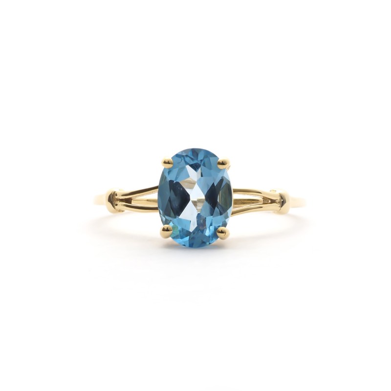 Bague Carador Femme Topaze Pierre Fine Or Jaune 750