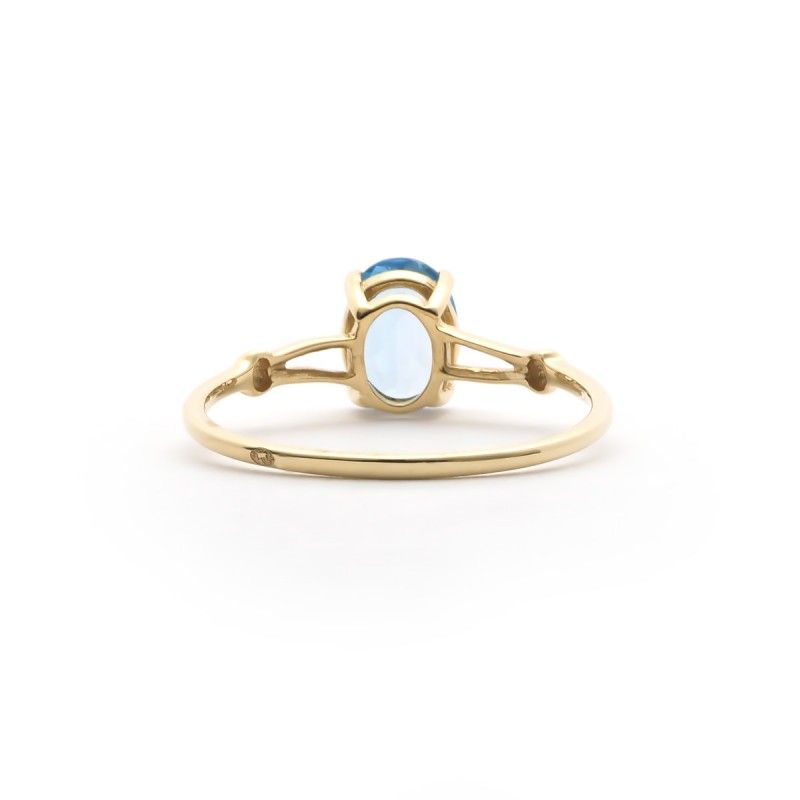 Bague Carador Femme Topaze Pierre Fine Or Jaune 750