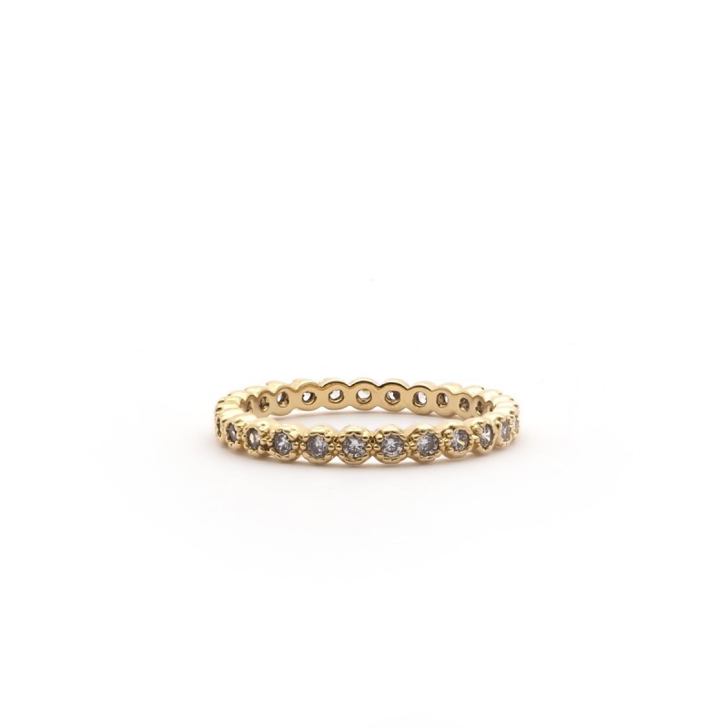 Bague  Carador type alliance en plaqué or et oxydes de zirconium