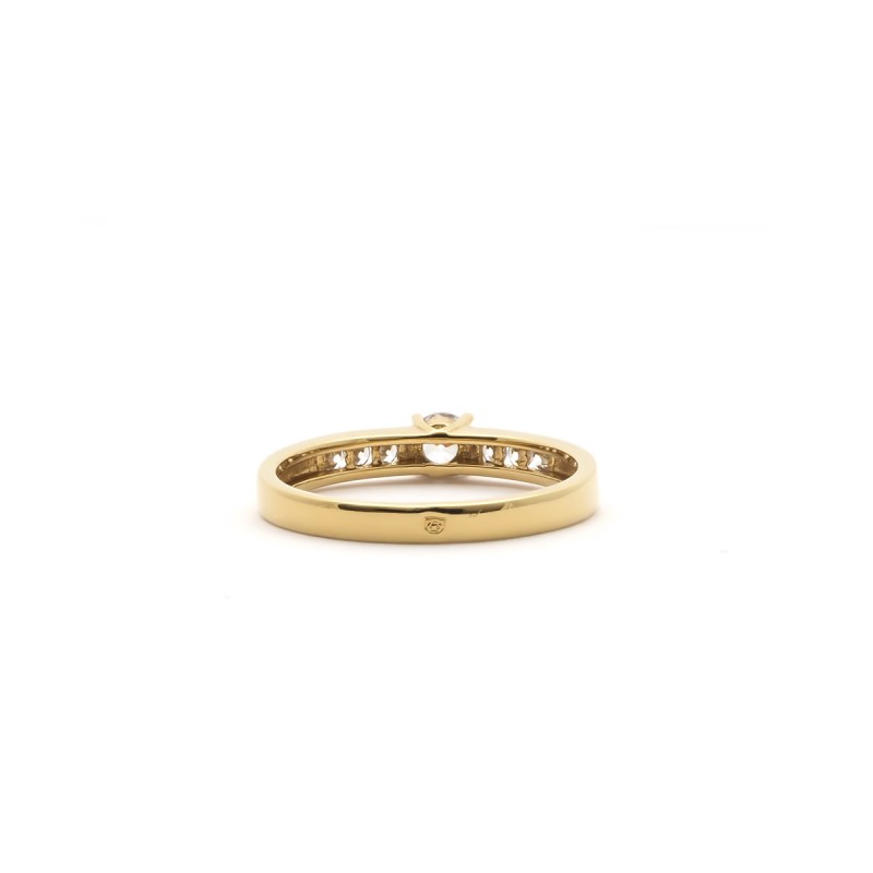 Bague Femme Solitaire Carador - Plaqué Or - Oxydes de Zirconium